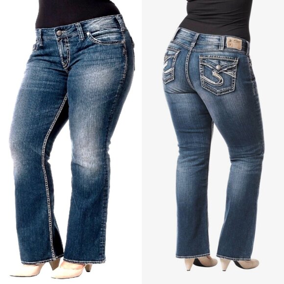 Silver Jeans Suki Surplus Curvy Bootcut Flap Pocket Jean sz 18 inseam 34 - Picture 1 of 13